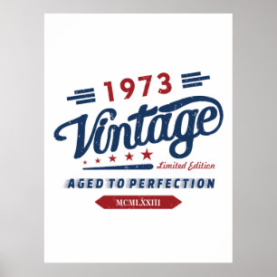 Affiche Vintage Retro 1973 Limited Edition Cadeau d'annive