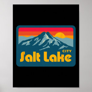 Affiche Vintage Rétro Années 70 80 Salt Lake City Utah Mon