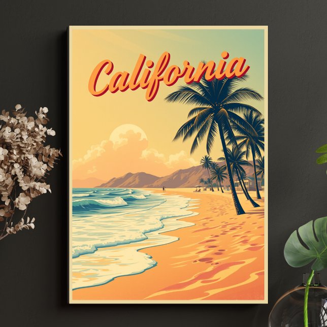 Affiche Vintage Retro California Beach Travel (Créateur téléchargé)