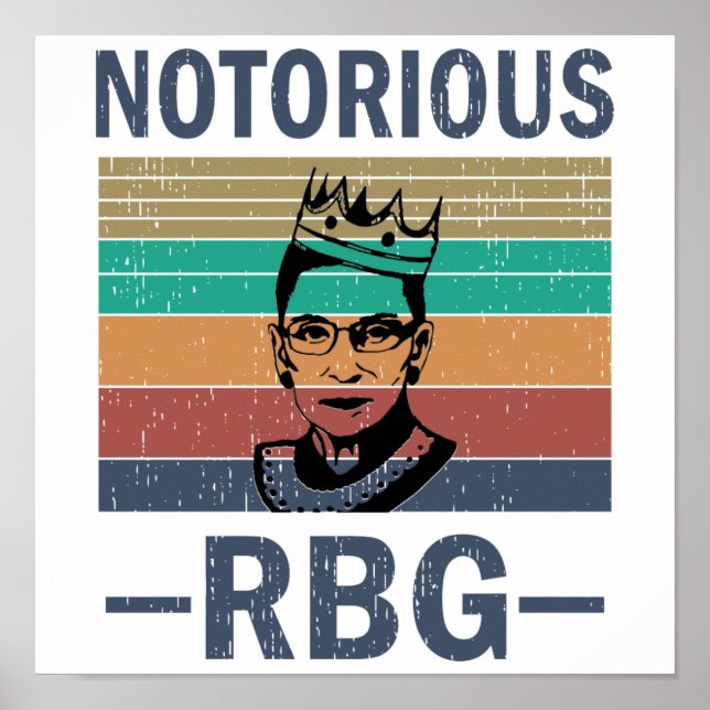 Affiche Vintage Retro célèbre RBG Ruth Bader Ginsburg (Devant)
