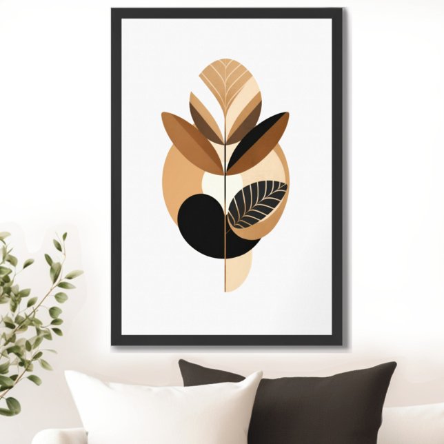 Affiche Vintage Retro Floral Mid Century Moderne (Step into a world of nostalgia and romance with Wild on Flowers' retro floral poster artwork print. )
