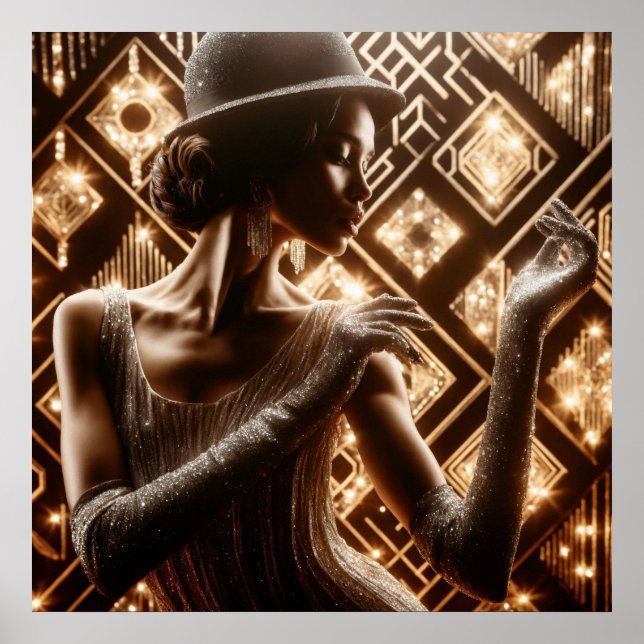 Affiche Vintage rétro glameur jazz femme (Devant)