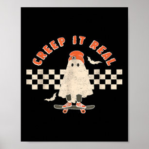 Affiche Vintage Retro Halloween Creep It Real Ghost Boy Fa