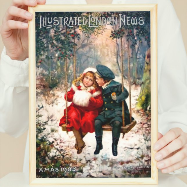 Affiche Vintage Retro Illustré London News Noël (Créateur téléchargé)