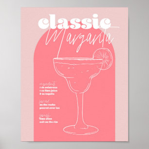 Affiche Vintage Retro Inspecred Classic Margarita Recipe P