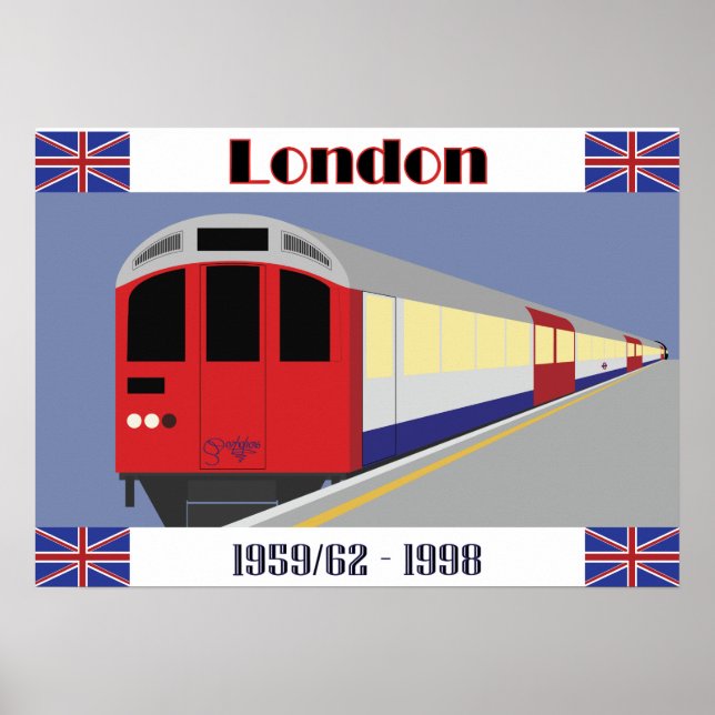 Affiche Vintage Retro London Train Postcard (Devant)