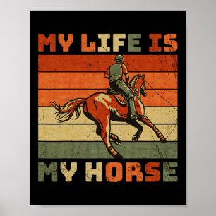 Affiche Vintage Rétro Ma vie est mon cheval