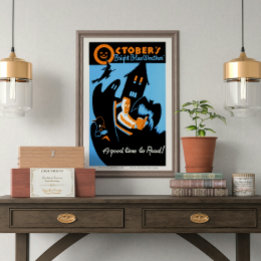 Affiche Vintage Retro Octobre's A good time to read