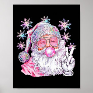 Affiche Vintage Retro Père Noël Noël Lunettes de soleil Ro