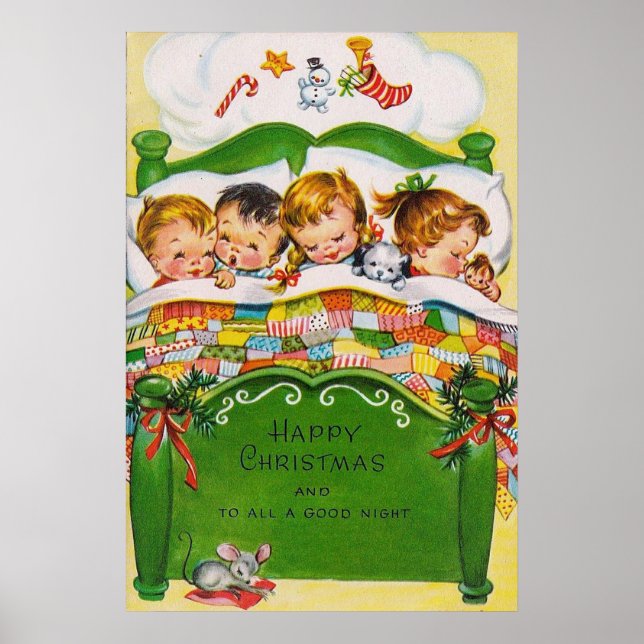 affiche vintage rétro pour enfants endormis de Noë (Devant)