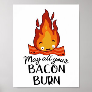Affiche Vintage Retro Puissent Toutes Votre Bacon Brûler