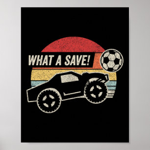 Affiche Vintage Rétro Quelle économie ! Voiture de footbal