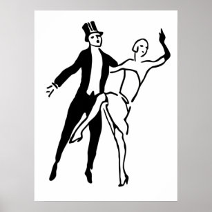 Affiche Vintage Retro Roaring Twenties Couple Dance Forme