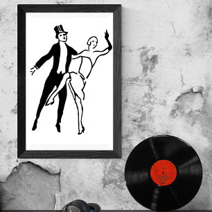 Affiche Vintage Retro Roaring Twenties Couple Dance Forme