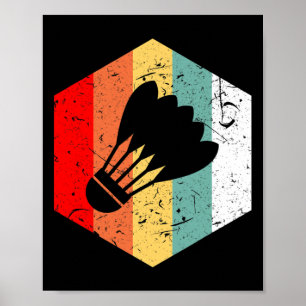 Affiche Vintage Retro Shuttle Funny Badminton Cadeau