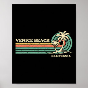 Affiche Vintage Retro Summer Vacances California Venice Be