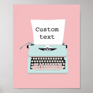 Affiche Vintage retro typewriter and paper design