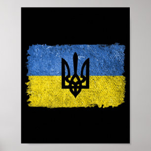 Affiche Vintage Retro Ukraine Patriote de la fierté du dra