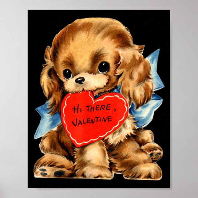 Affiche Vintage Retro Valentine's Day Puppy Dog Valentine  (Devant)