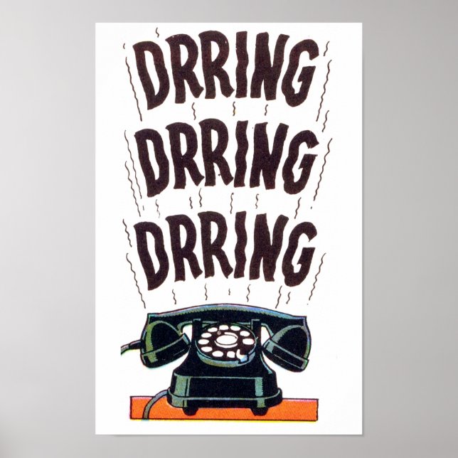 Affiche Vintage Retro Vieux Téléphone Classique (Devant)