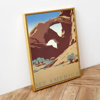 Affiche Vintage Rétro Voir l'Amérique Parc national des Ar