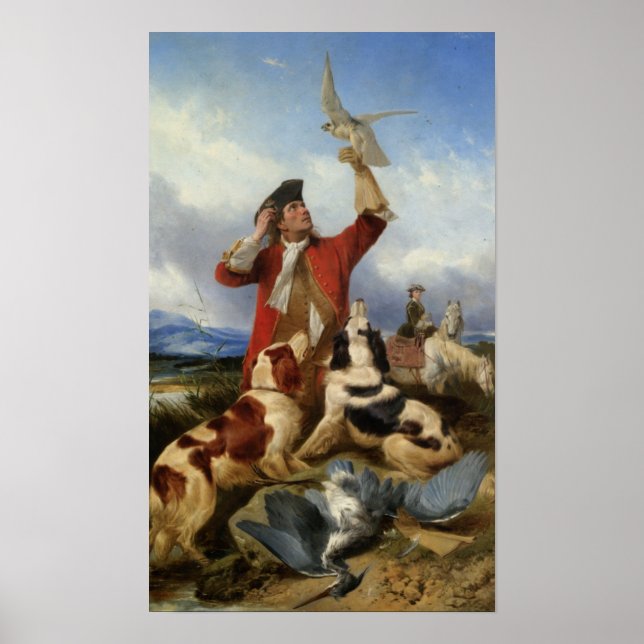 Affiche Vintage Richard Ansdell Bird Dogs Animal Hawking (Devant)