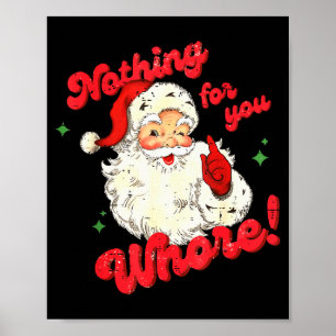 Affiche Vintage Rien Pour Toi Drôle Père Noël Noël