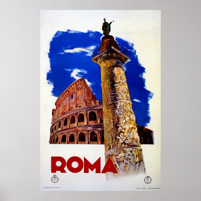 Affiche Vintage Roma Rome Italian travel (Devant)