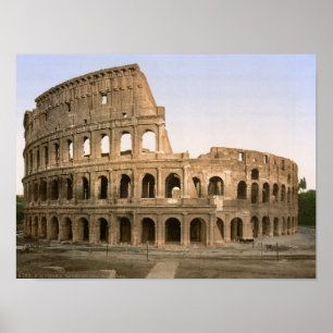 Affiche Vintage Rome, Italie, amphithéâtre du Colisée