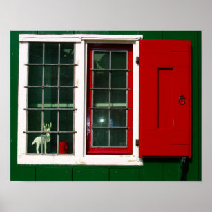 Affiche Vintage rouge vert blanc néerlandais traditionnel