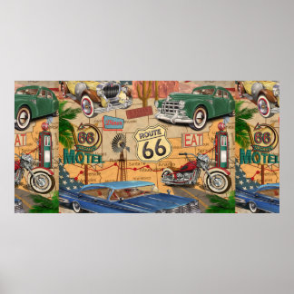 Affiche vintage Route 66.