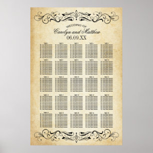 Affiche Vintage Rustic Black Flourish Mariage