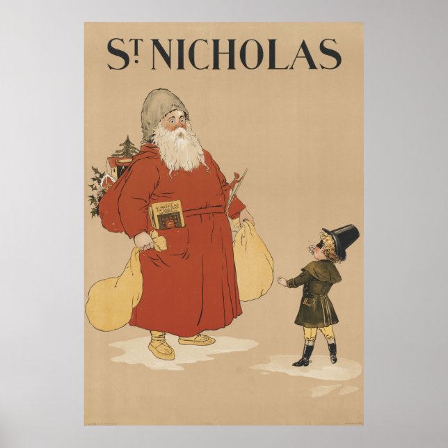 Affiche Vintage Saint Nicholas Illustration (1895) (Devant)