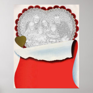 Affiche Vintage Saint Valentin Nouveaux mariés Amour et Ro