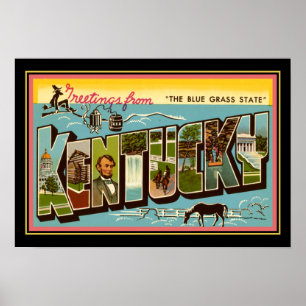 Affiche Vintage "Salut du Kentucky"
