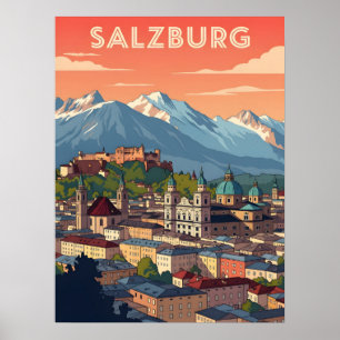 Affiche Vintage Salzbourg Autriche