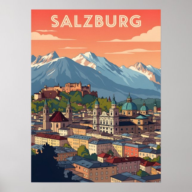 Affiche Vintage Salzbourg Autriche (Devant)