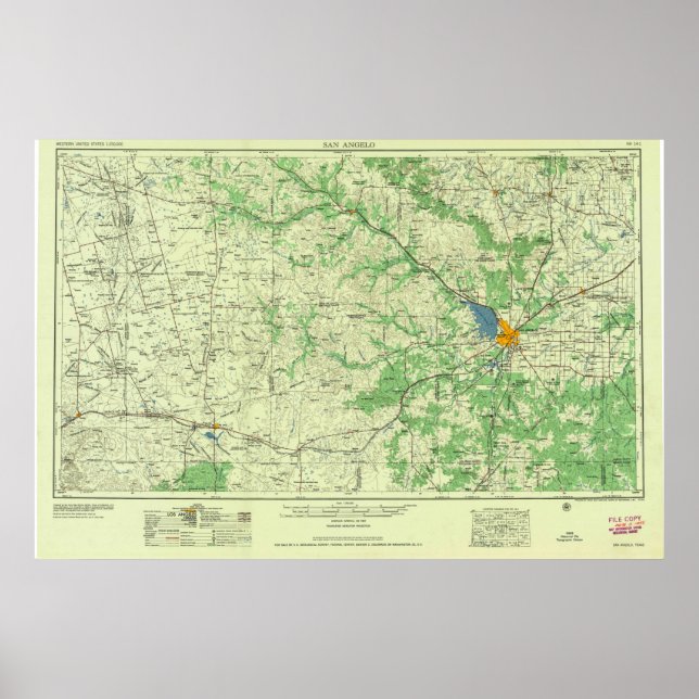 Affiche Vintage San Angelo TX Topo (Devant)