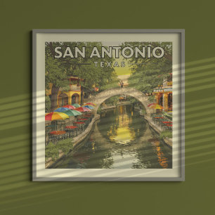 Affiche Vintage San Antonio Texas