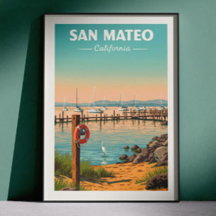 Affiche Vintage San Mateo Californie