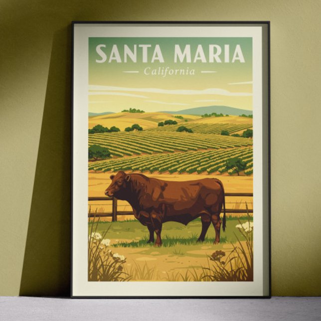 Affiche Vintage Santa Maria California (Créateur téléchargé)