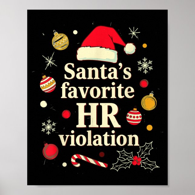Affiche Vintage Sarcastic Retro Hr Violation Christmas Off (Devant)