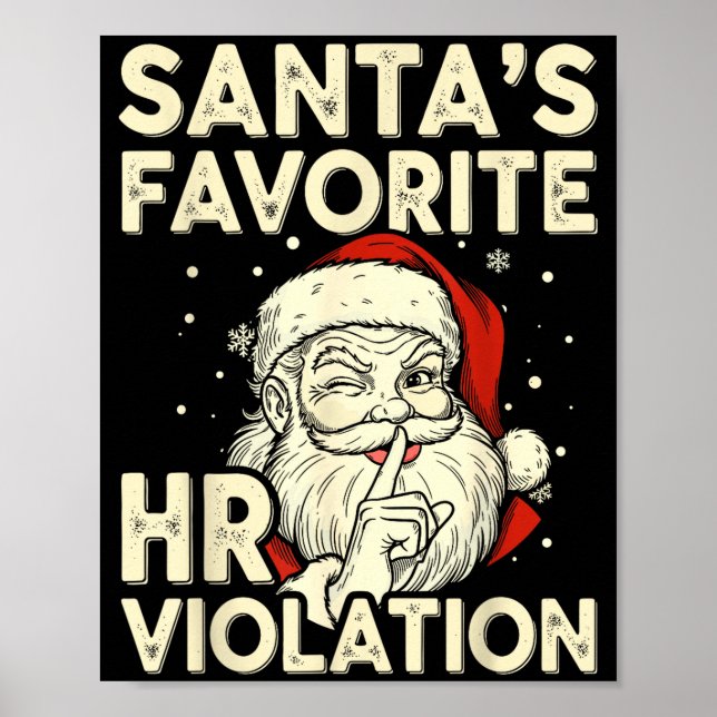 Affiche Vintage Sarcastic Retro Hr Violation Christmas Off (Devant)