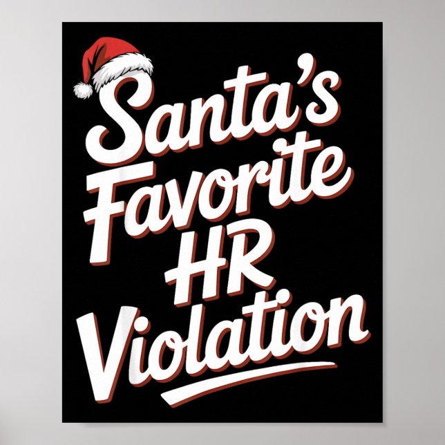Affiche Vintage Sarcastic Retro Hr Violation Christmas Off (Devant)