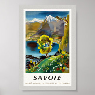 Affiche vintage Savoie France 1946