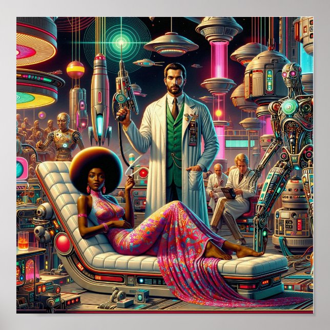 Affiche Vintage Sci-Fi Aliens (Devant)