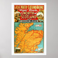 Vintage Scotish Railroad Imprimer