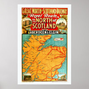 Affiche Vintage Scotish Railroad Imprimer