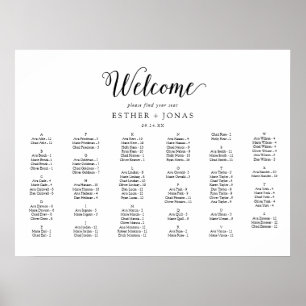 Affiche Vintage Script Horizontal Siège Alphabétique