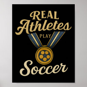 Affiche Vintage Script Vrais Athlètes Jouent Au Football M
